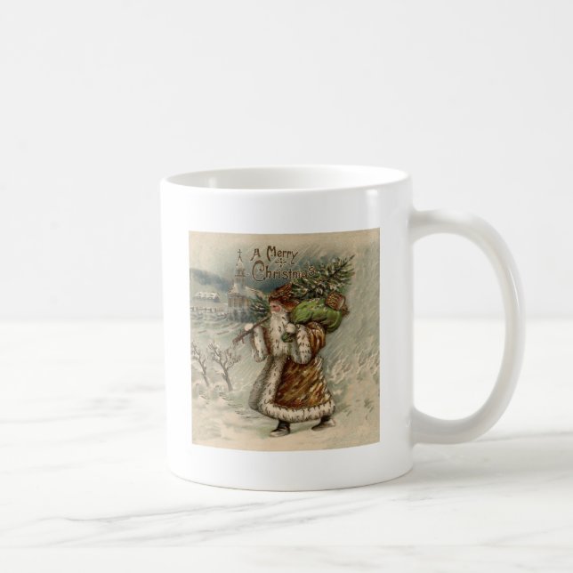 Mug Père Noël victorien avec arbre de Noël (Droite)