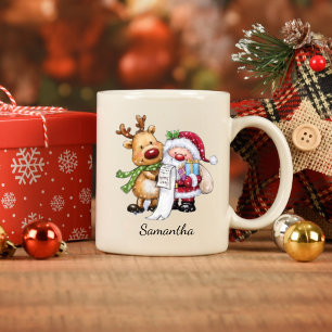 Mug Père Noël vintage avec Reindeer Noël