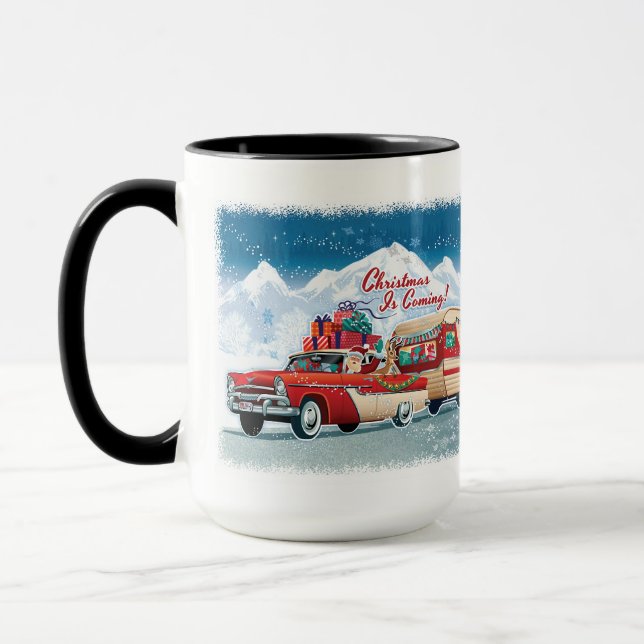 Mug Père Noël Vintage Christmas Camper (Gauche)