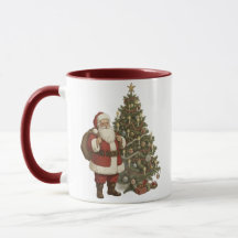 Père Noël vintage et sapin de Noël