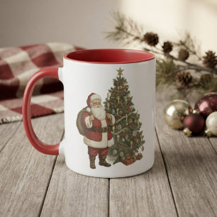 Mug Père Noël vintage et sapin de Noël