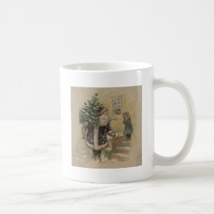 Mug Père Noël Vintage Neige Arbre de Noël