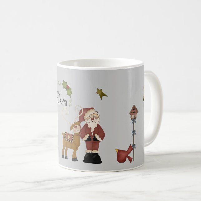 Mug Père Noël Whimsical En Cadre De Noël (Devant droit)