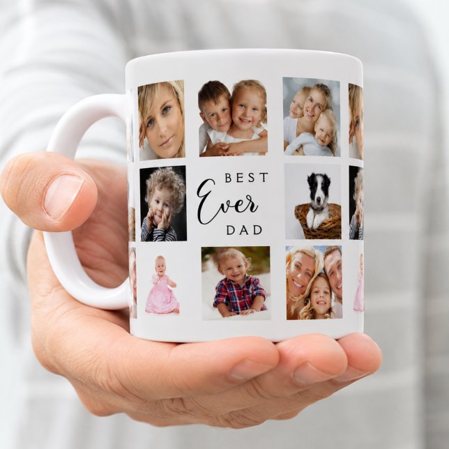 Mug Père papa photo montage blanc noir (Créateur téléchargé)