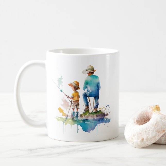 Mug Père Son Pêche souvenirs | Aimez Papa (Avec donut)