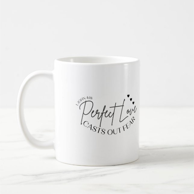 Mug Perfect Love Casting out Fear, Text Mug, Christian (Gauche)