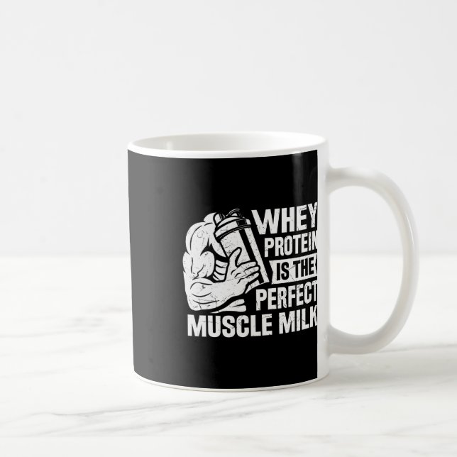 Mug Perfect Muscle Lait Drôle Protéine Louvain Corps Q (Droite)