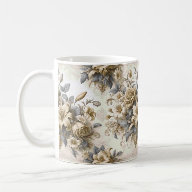 Mug Perfection florale Jaune antique (Gauche)
