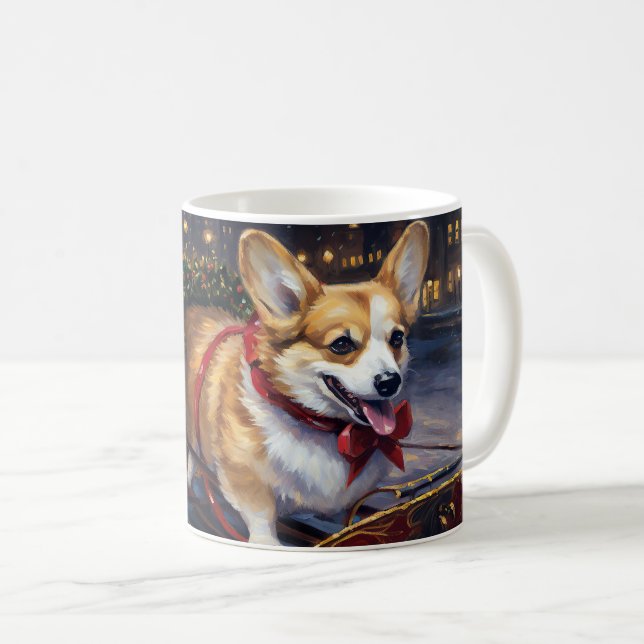 Mug Période de fêtes de Noël Corgi (Devant droit)