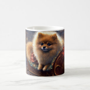 Mug Période festive de Noël du Poméranien brossée