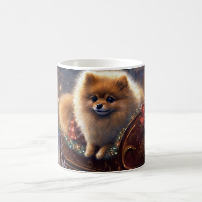 Mug Période festive de Noël du Poméranien brossée (Centre)