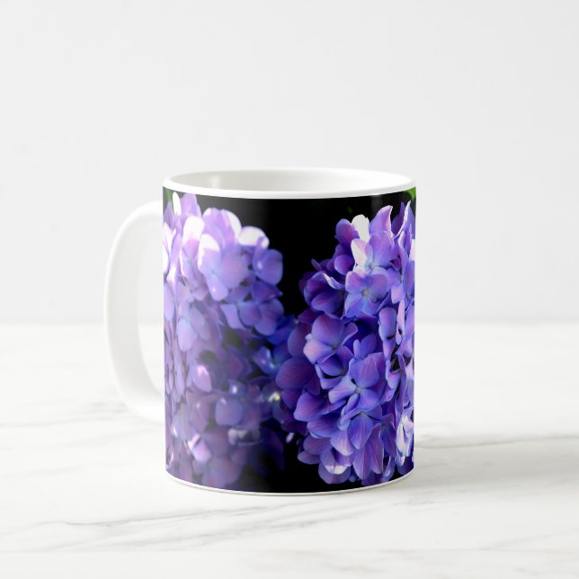 Mug Périwinkel hydrangeas fleurs violettes fleurs bleu (Devant gauche)