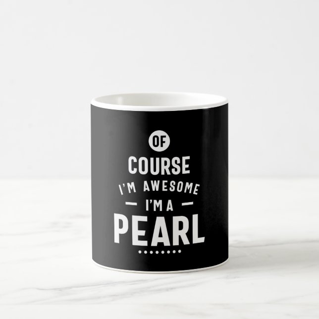 Mug Perle Nom personnalisé Anniversaire (Centre)