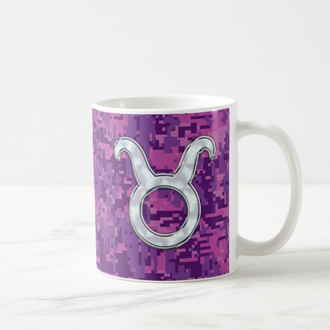 Mug Perle rose Comme Taurus Zodiac Connexion Camo numé (Droite)