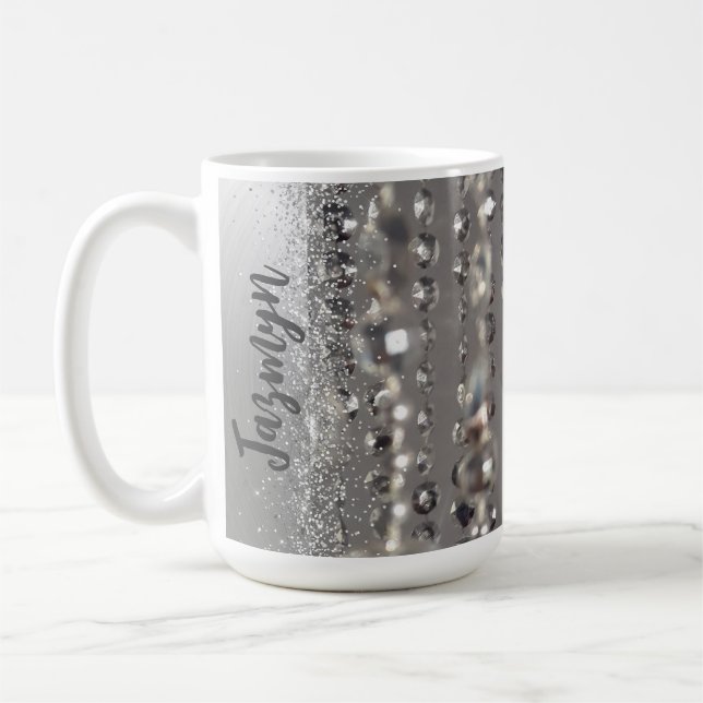 Mug Perles à cordes argentées brillantes (Gauche)