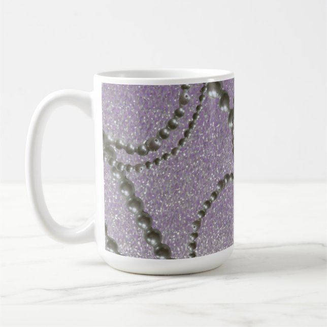 Mug Perles avec bouchon de café Mauve en métal (Gauche)