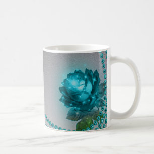Mug Perles de Rose bleu romantique Personnaliser
