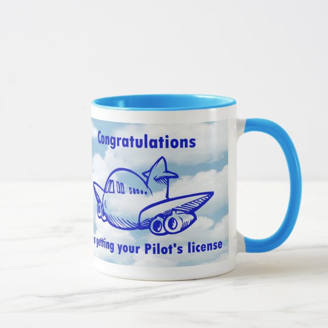 Mug Permis de pilotes. Obtention de vos ailes. (Droite)