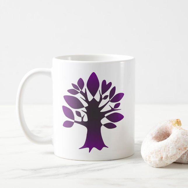 Mug Perpetual Purple Tree Love Infinity Line Art (Avec donut)