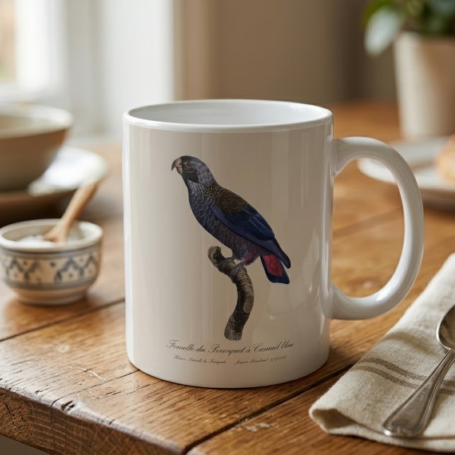 Mug Perroquet a Camail bleu / Perroquet (Dusky Parrot or Dusky Pionus, Pionus fuscus. Coffee Mug)