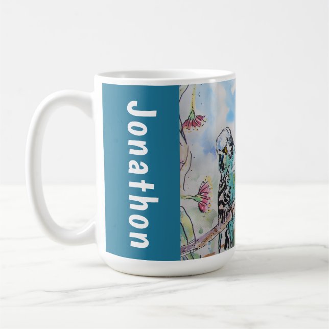 Mug Perroquet Budgie Mâles Nom (Gauche)