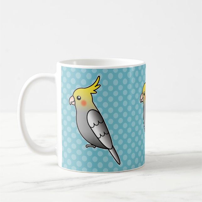 Mug Perroquet Cacatoès Gris Dessin Animé (Gauche)