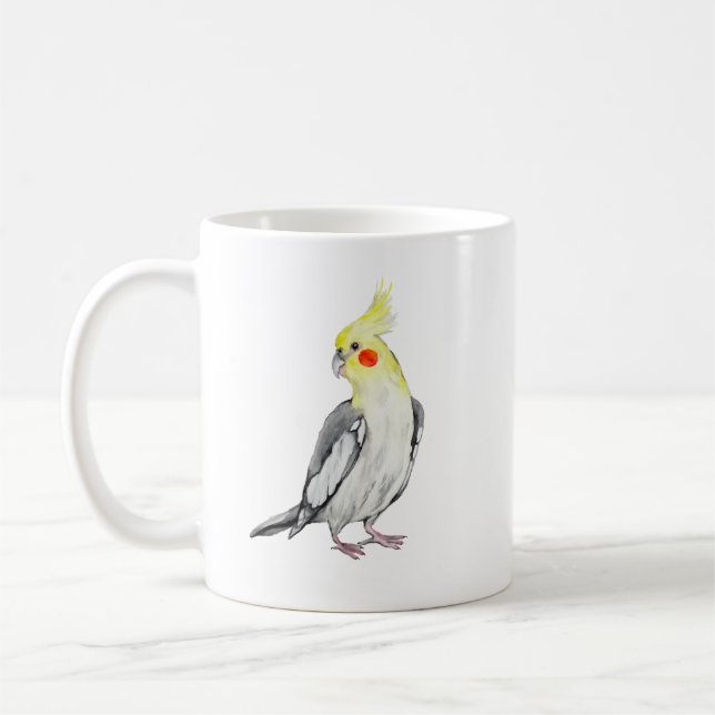 Mug Perroquet d'aquarelle de Cockatiel mignon. (Gauche)