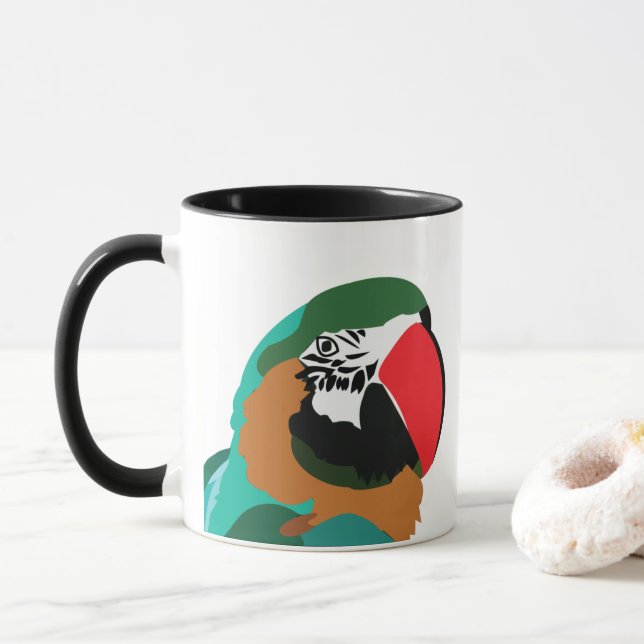 Mug Perroquet Oiseau Coloré (Avec donut)