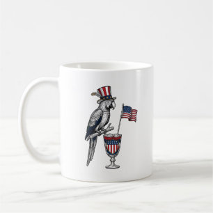 Mug Perroquet Patriotique Cocktail Design Vectoriel Vi