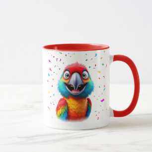 Mug Perroquet trop drôle aux couleurs vives.