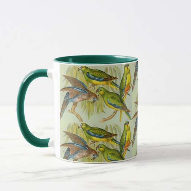 Mug Perroquet turquoise vintage (Gauche)