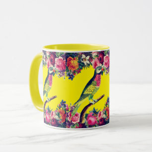 Mug Perroquet Vintage floral