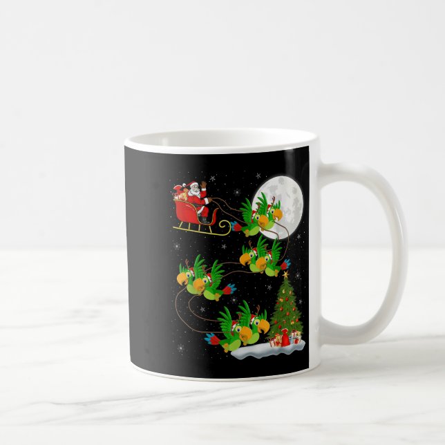 Mug Perroquets Bird Père Noël Sleigh Flying Funny Magi (Droite)