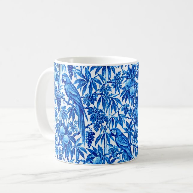 Mug Perroquets bleus dans un jardin tropical (Devant gauche)