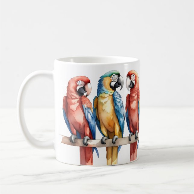 Mug Perroquets dans une rangée (Gauche)