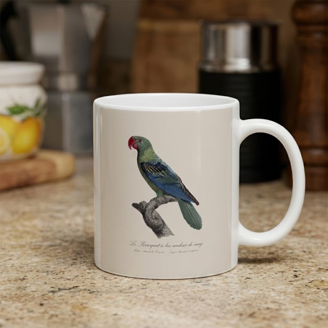 Mug Perruche à gros bec, Tanygnathus megalorynchos (Great-Billed Parrot, Tanygnathus Megalorynchos. Coffee Mug)