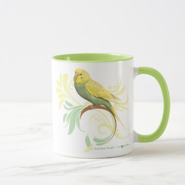 Mug Perruche verte en pastel (Droite)