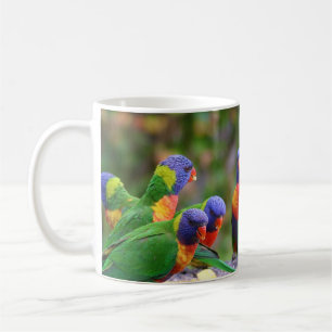 Mug Perruches arc-en-ciel colorées mangeant