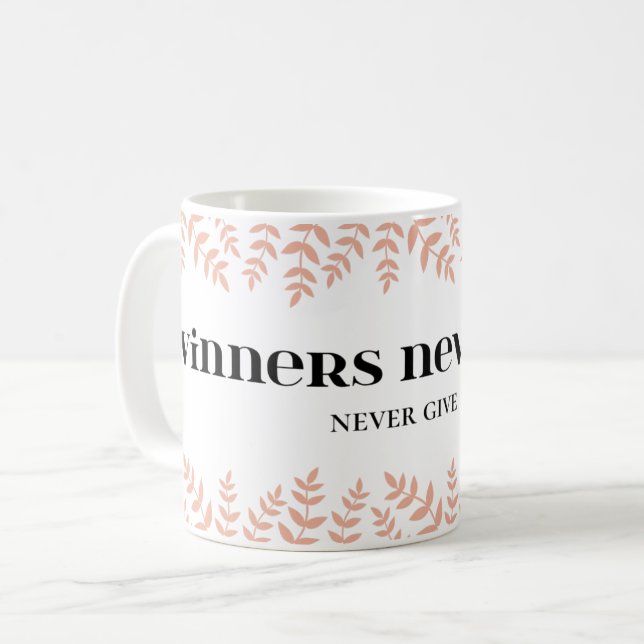 Mug Persistance des gagnants : Citation de vie motivat (Devant gauche)