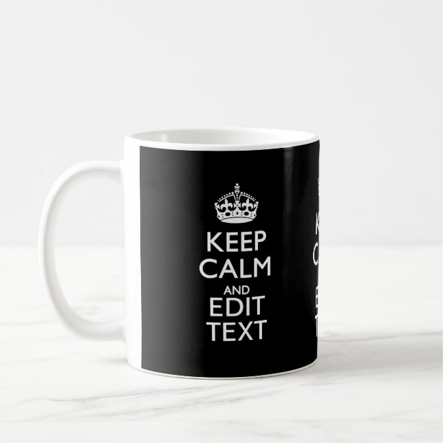 Mug Personalisé KEEP CALM Votre texte en noir (Gauche)