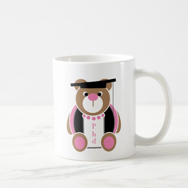 Mug Personalisé Phd mignon ours en peluche femelle (Droite)