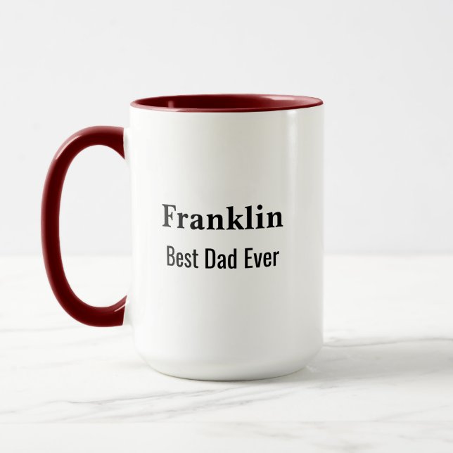 Mug Personalised Best Dad Ever Monogrammed  (Gauche)