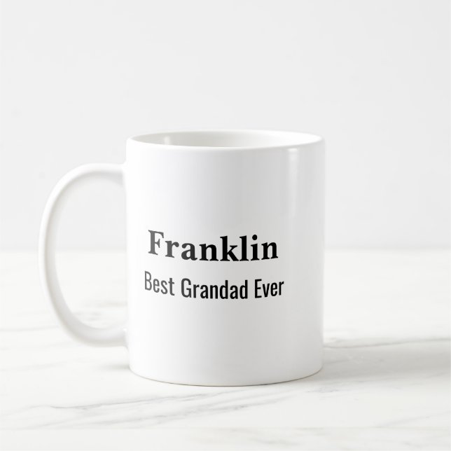 Mug Personalised Best Grandad Ever Monogrammed  (Gauche)