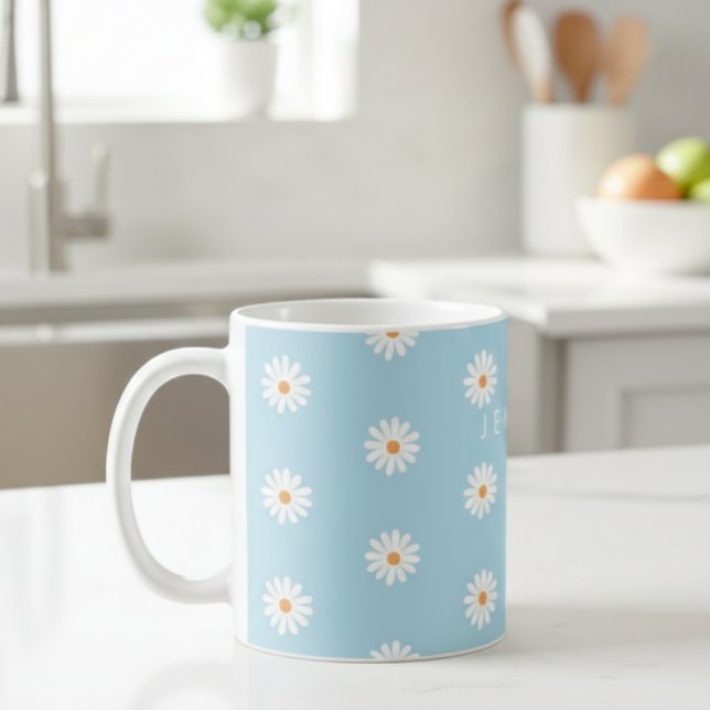 Mug Personalised Daisy Mug, Flower Name Gift, Daisy  (Créateur téléchargé)