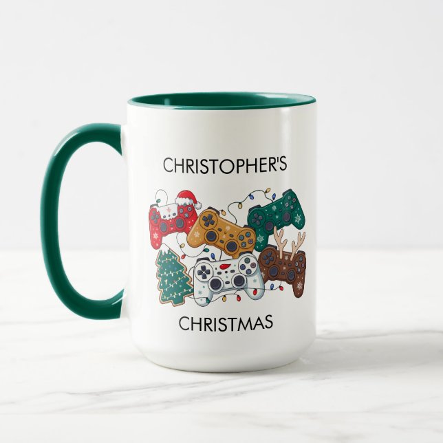 Mug Personalised Gamer Christmas (Gauche)