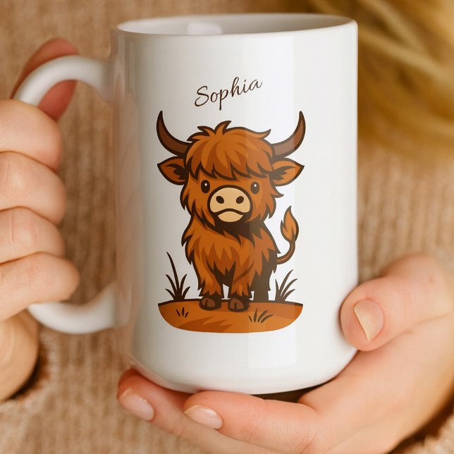 Mug Personalised Highland Cow Gift (Créateur téléchargé)