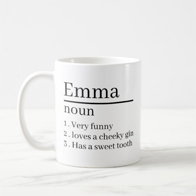 Mug Personalised Name Definition Gifts Ideas Presents  (Gauche)