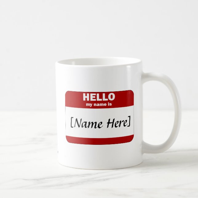 Mug Personalizable bonjour mon nom est… (Rouge) (Droite)