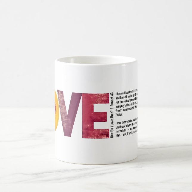 Mug Personalizable Vintage Sonnet 43 Valentine’s Day  (Centre)