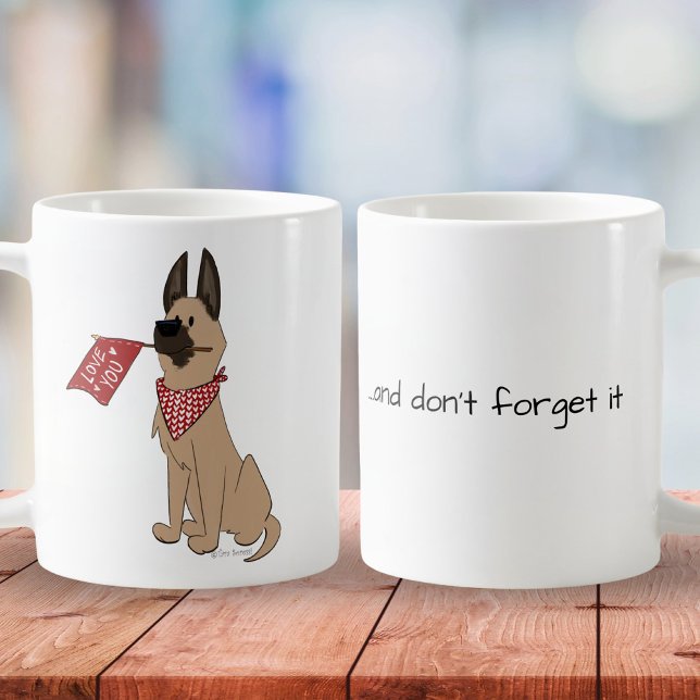 Mug Personalize Love You Cute Dog Cartoon White Simple (Créateur téléchargé)